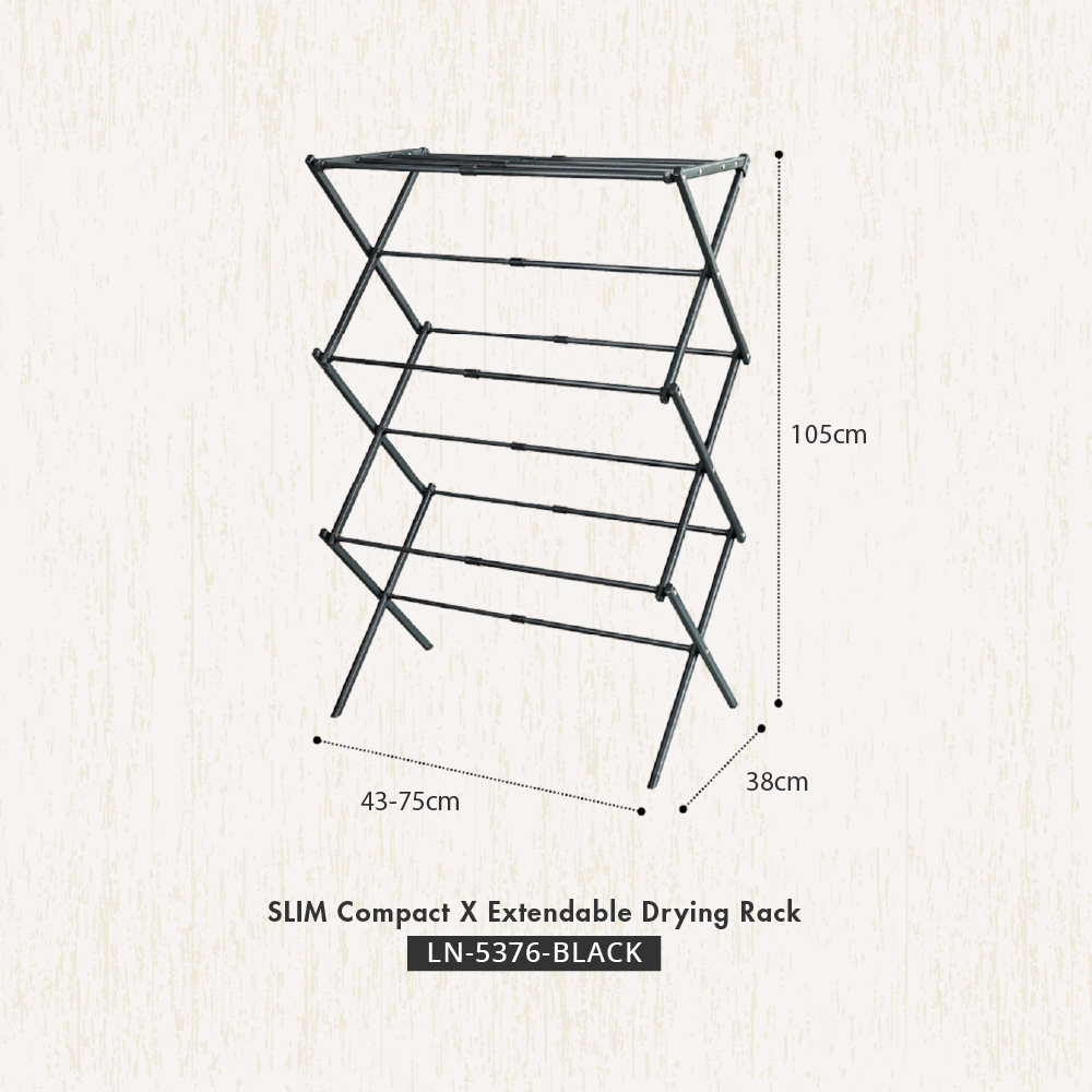 HOUZE - 'SLIM' Compact X Extendable Drying Rack