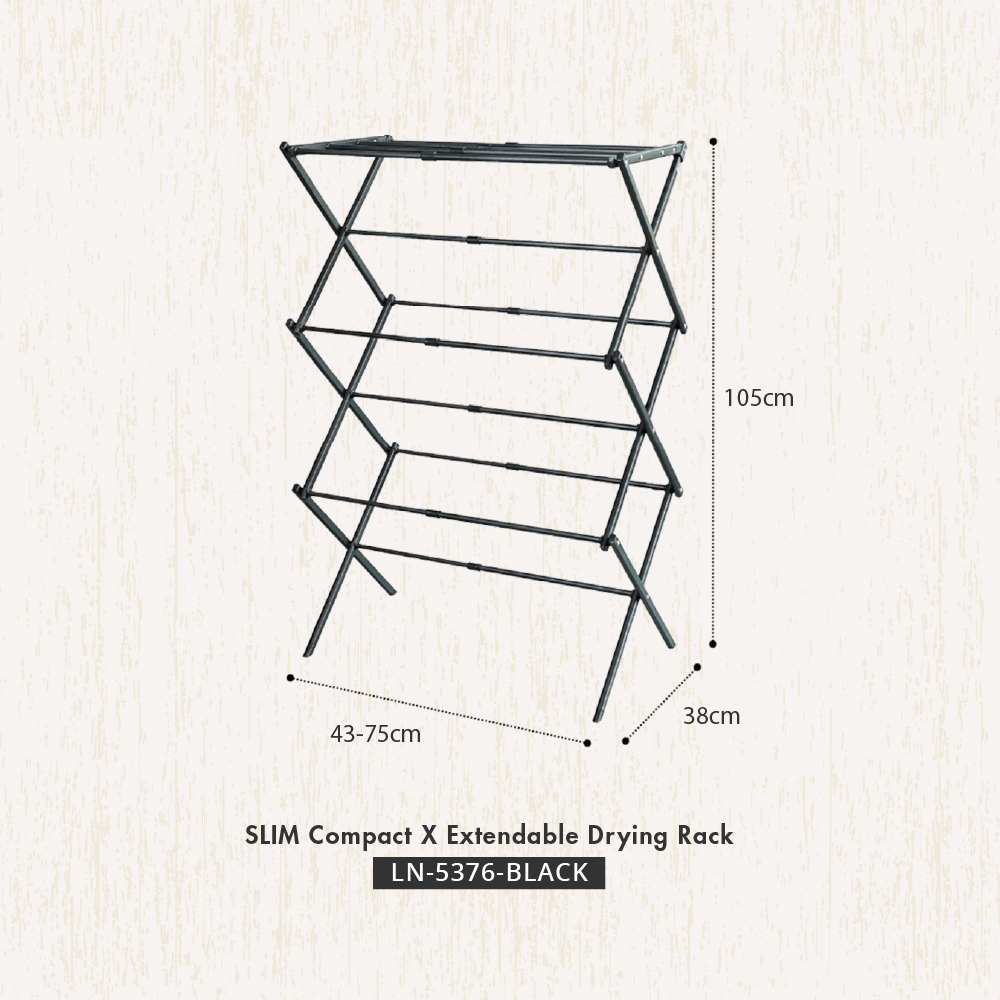 HOUZE - 'SLIM' Compact X Extendable Drying Rack