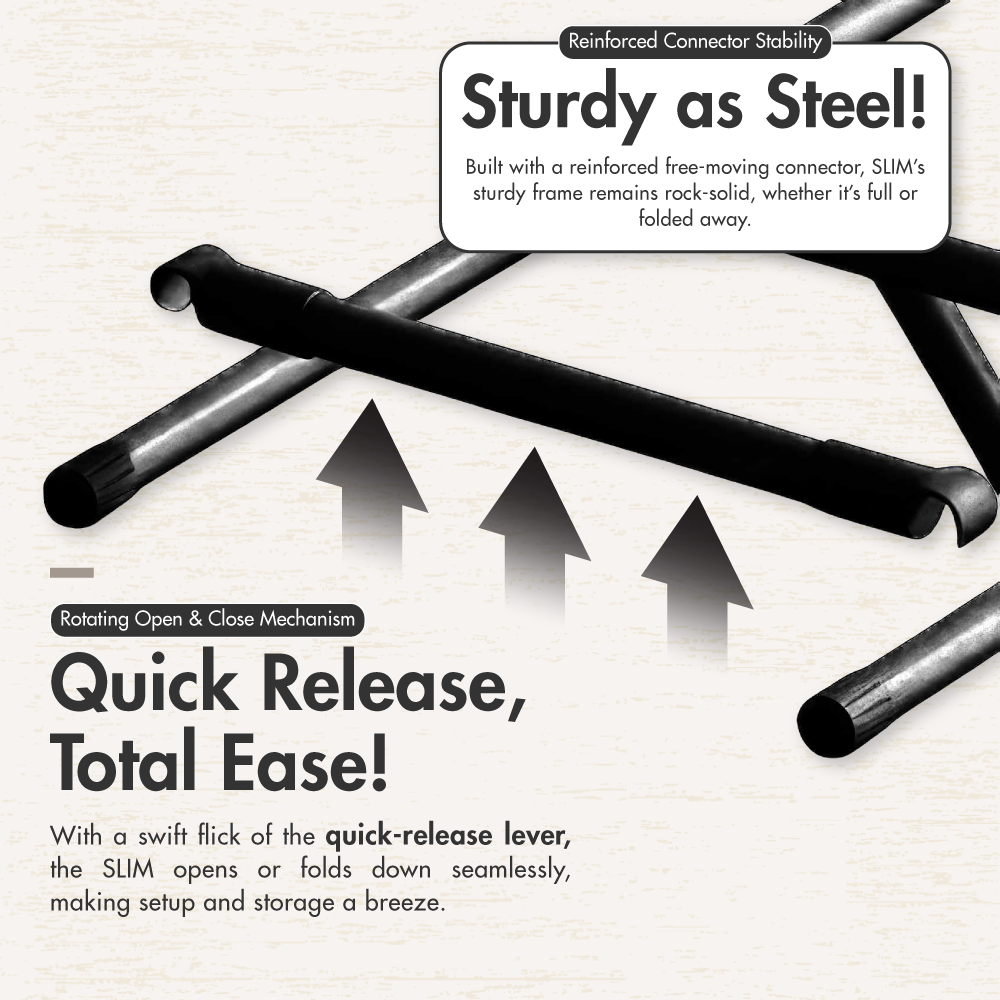 SLIM X-Shaped Collapsible Drying Rack with Double Hanging Poles (Black)