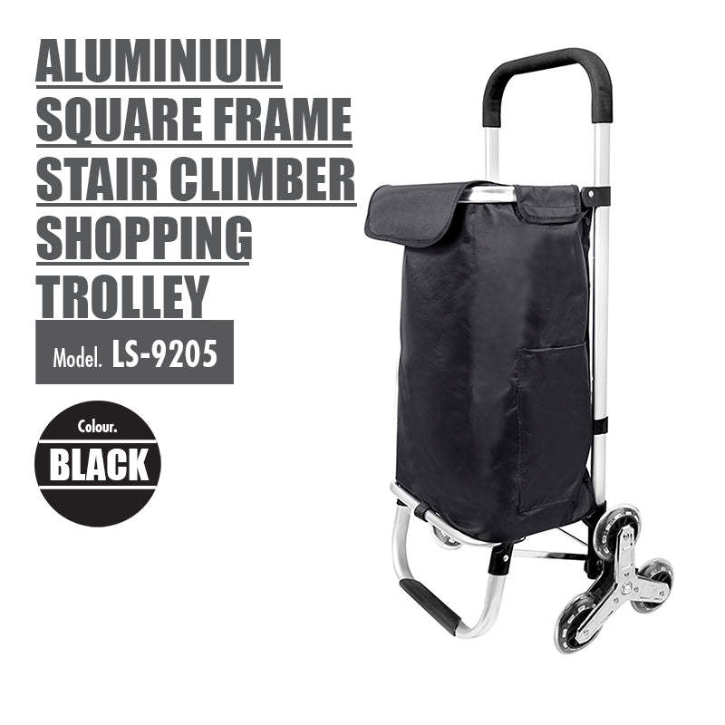 HOUZE - Aluminium Frame Stair Climber Shopping Trolley (Black)