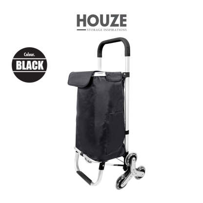 HOUZE - Aluminium Frame Stair Climber Shopping Trolley (Black)