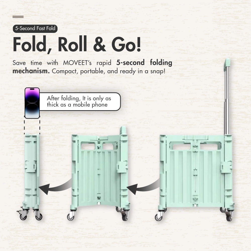 HOUZE - 'MOVEET' Foldable Shopping Trolley - 3 Colors