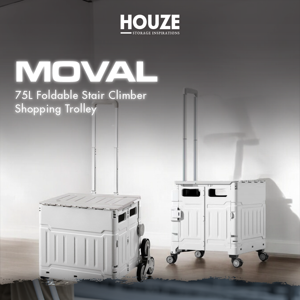 HOUZE - 'MOVAL' 75L Foldable Stair Climber Shopping Trolley