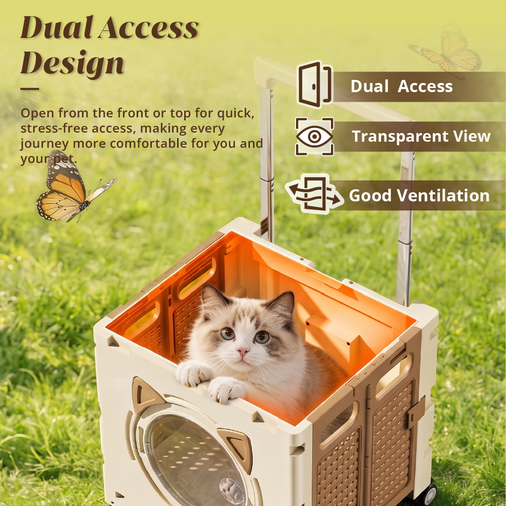 [HOUZE] Pawgo Multi-Purpose Pet Foldable Shopping Trolley with Wheels