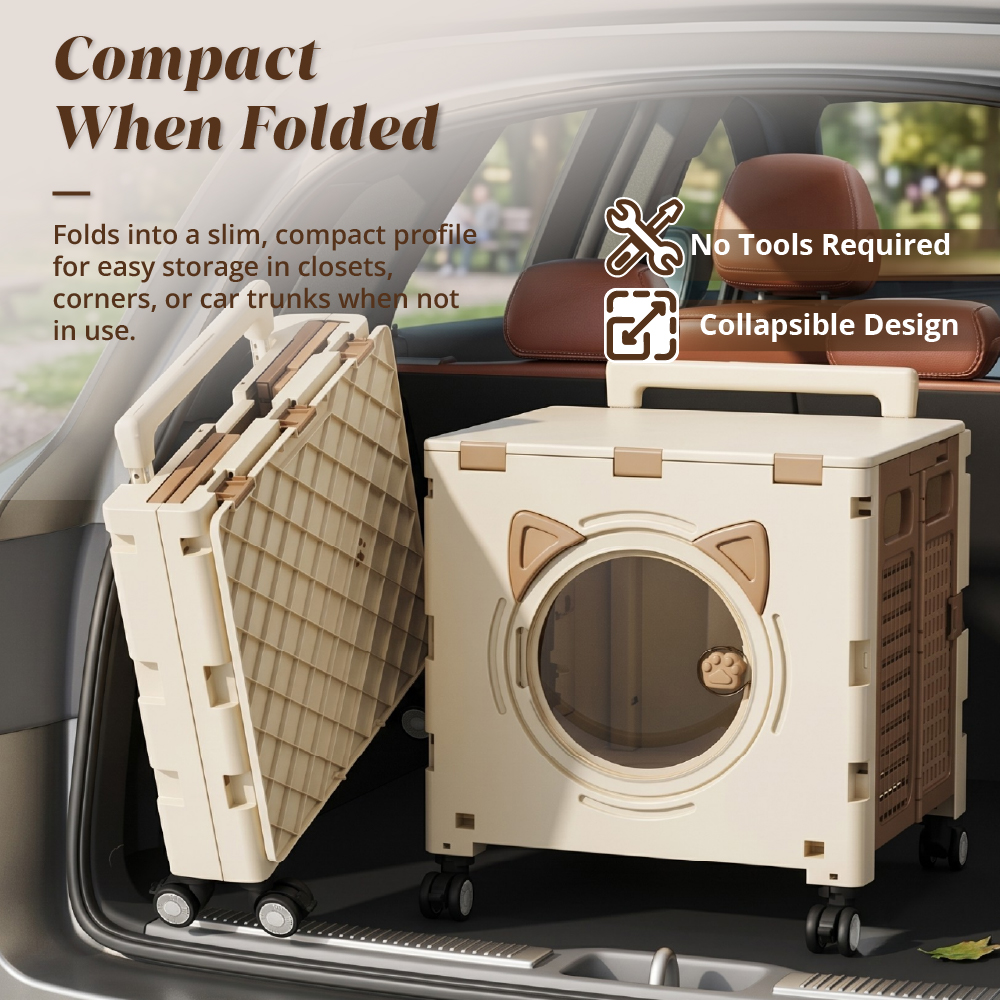 [HOUZE] Pawgo Multi-Purpose Pet Foldable Shopping Trolley with Wheels
