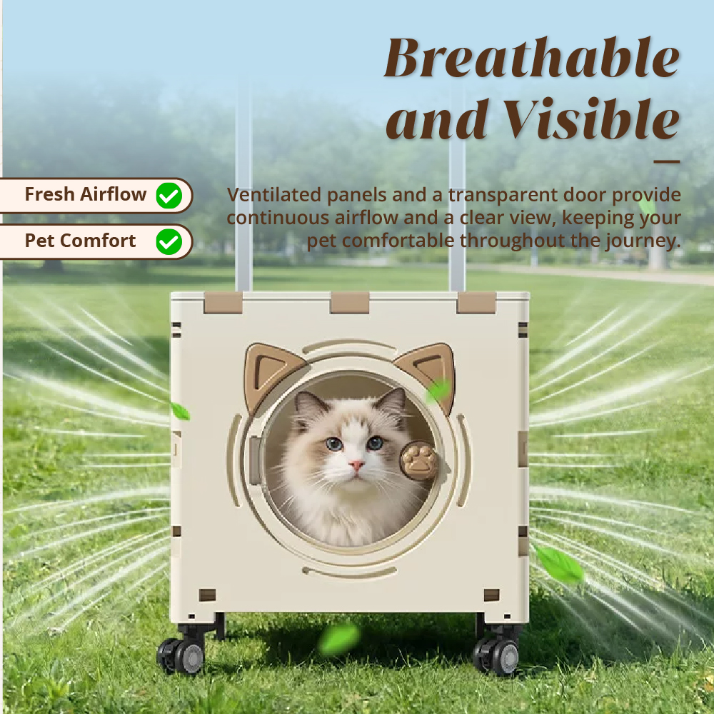 [HOUZE] Pawgo Multi-Purpose Pet Foldable Shopping Trolley with Wheels