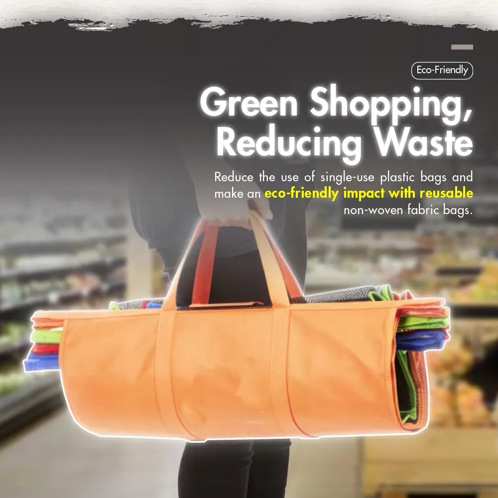 HOUZE - ToteCart Reusable Grocery Trolley Bags - Set of 4 (with Cooler Bag) For Supermarket Cart - Vibrant