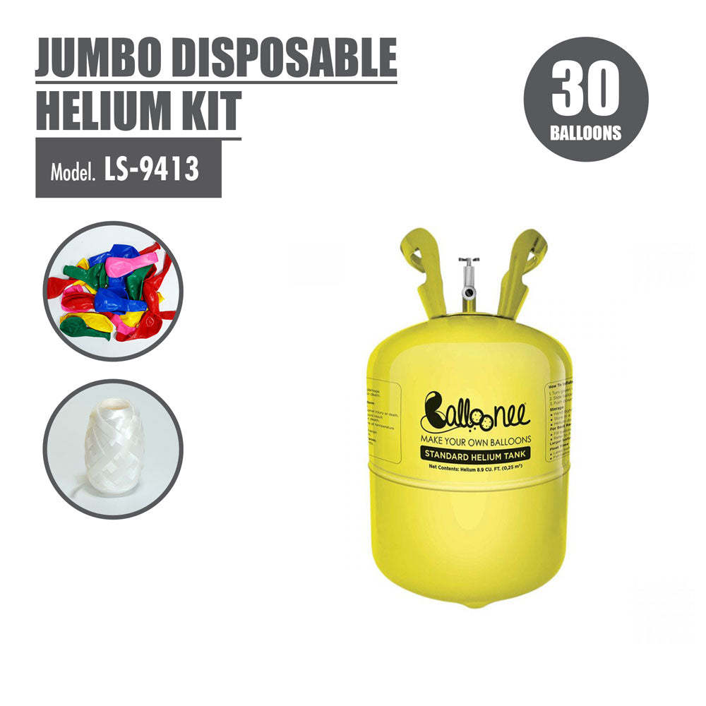 HOUZE - Balloonee Standard Disposable Helium Kit - 30 balloons
