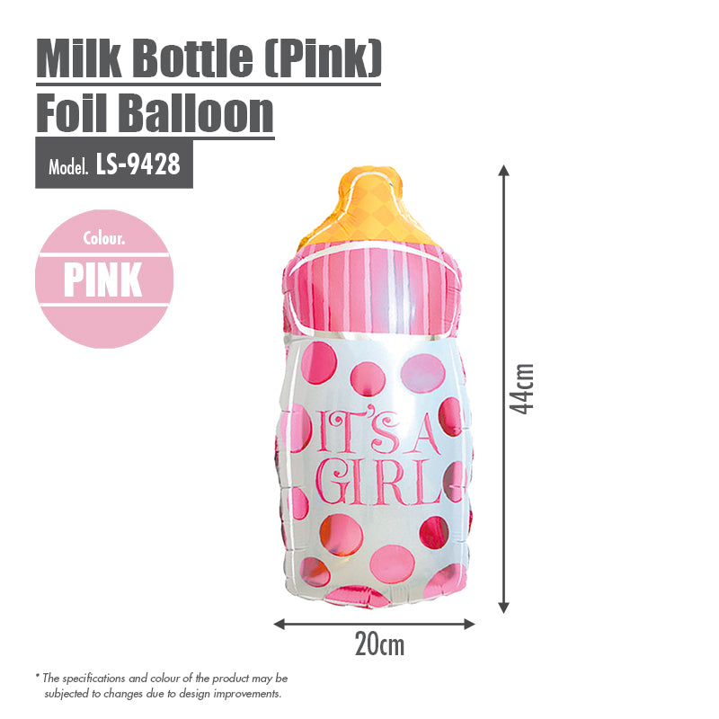 Milk Bottle (Pink) Foil Balloon