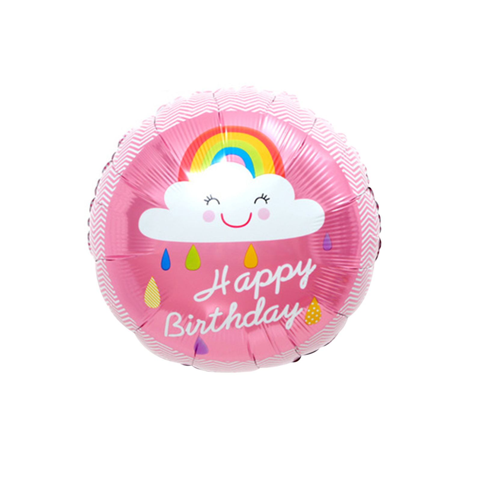 Happy Birthday Rainbow Cloud (Pink) Foil Balloon