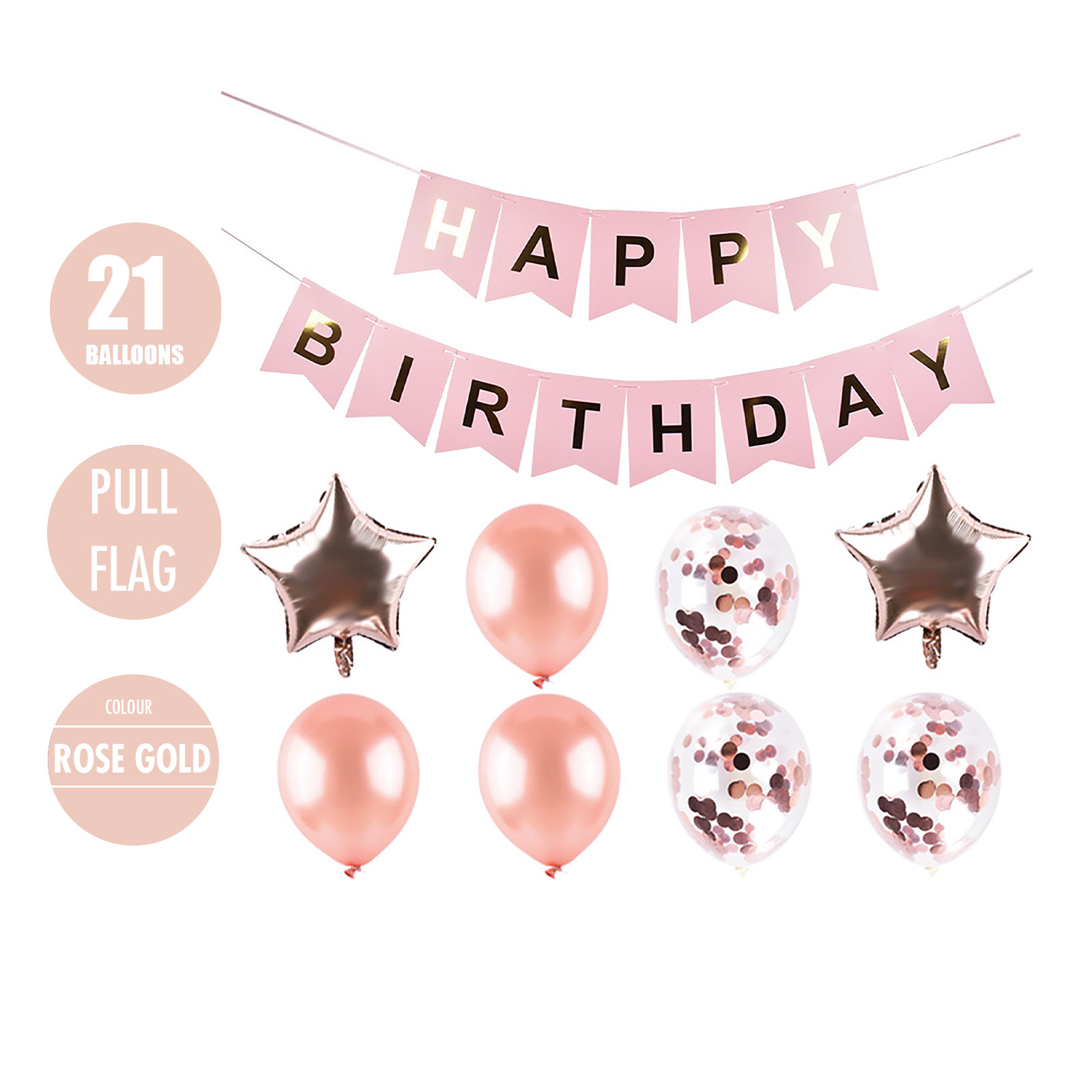Celebrate in Style with the 21pcs Happy Birthday Balloon Set