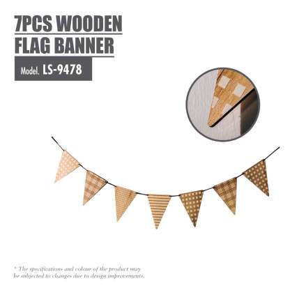 7pcs Wooden Flag Banner