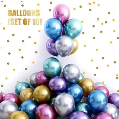 Balloons (Set of 10) - Mixed Chrome - HOUZE - The Homeware Superstore