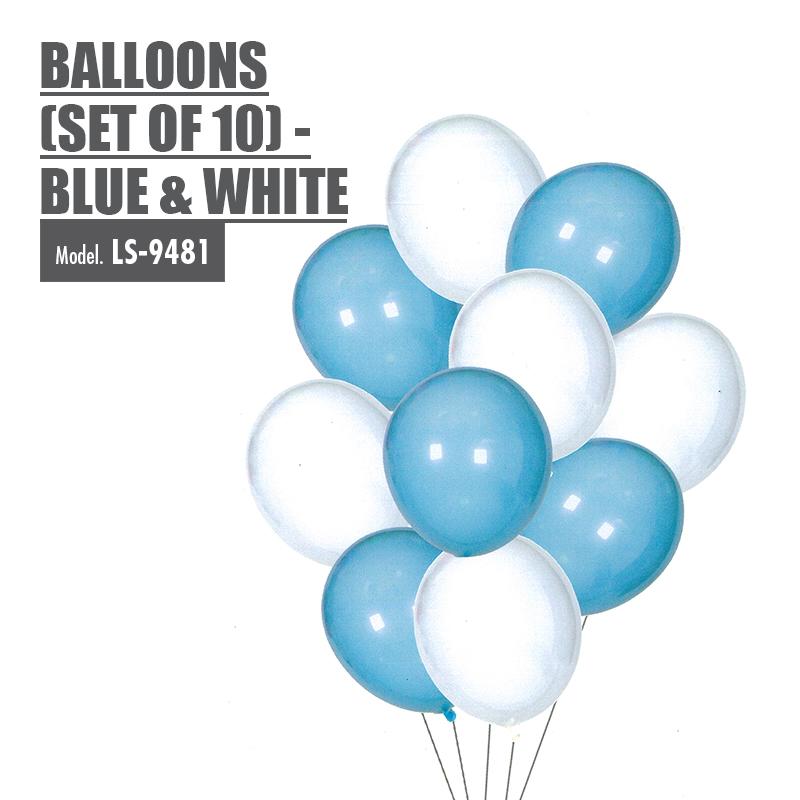 Balloons (Set of 10) - Blue & White - HOUZE - The Homeware Superstore