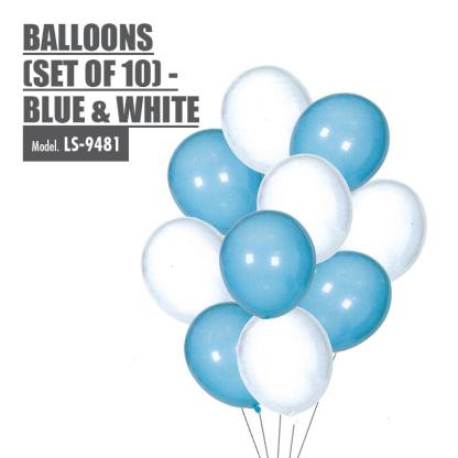 Balloons (Set of 10) - Blue & White - HOUZE - The Homeware Superstore