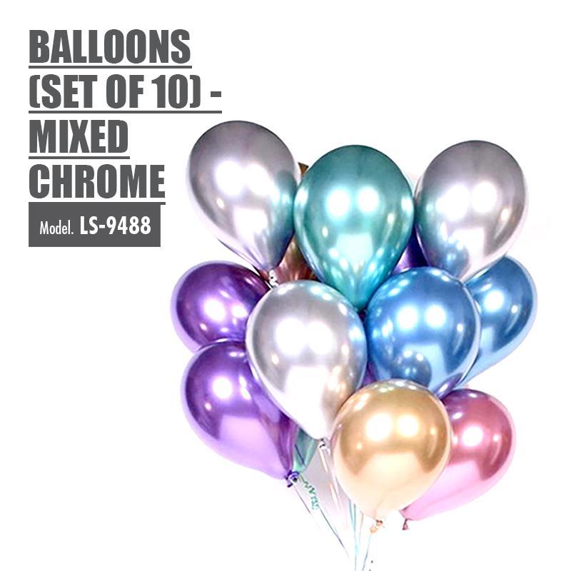 Balloons (Set of 10) - Mixed Chrome - HOUZE - The Homeware Superstore