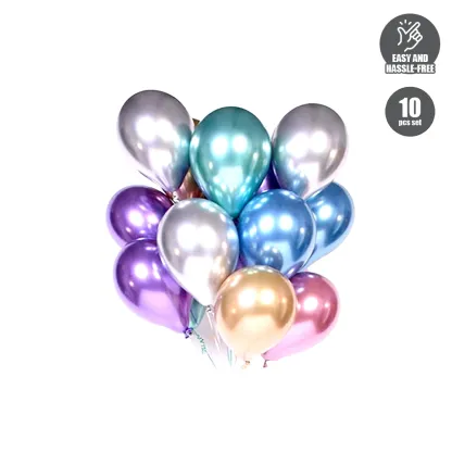 HOUZE - Balloons (Set of 10) - Mixed Chrome
