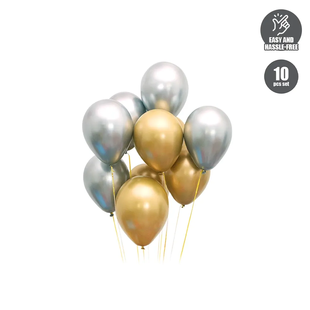 HOUZE - Balloons - Gold & Silver Chrome