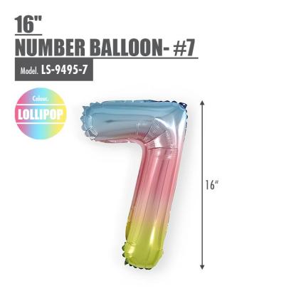 16" (inch) Number Balloon - #7 Lollipop - HOUZE - The Homeware Superstore