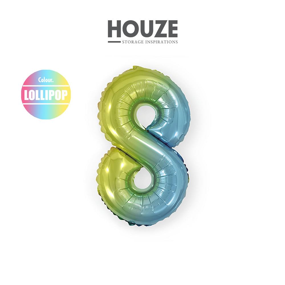 16" (inch) Number Balloon - #8 Lollipop