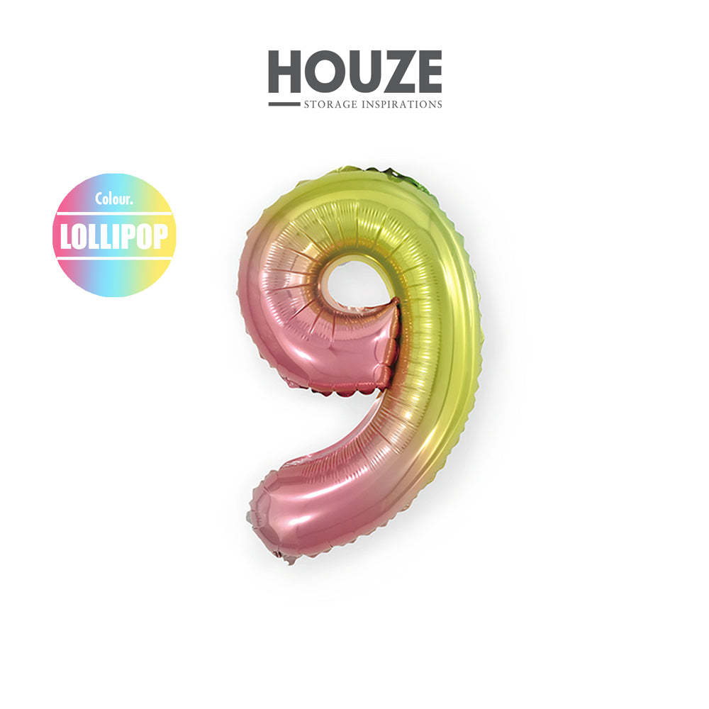 16" (inch) Number Balloon - #9 Lollipop