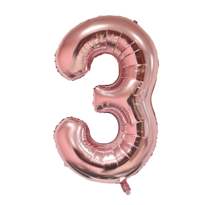 40 Inch [0-9] Number Foil Balloon - Rose Gold | Silver