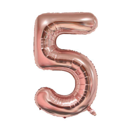 40 Inch [0-9] Number Foil Balloon - Rose Gold | Silver