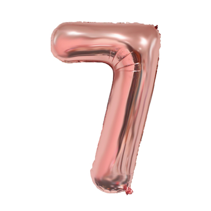40 Inch [0-9] Number Foil Balloon - Rose Gold | Silver
