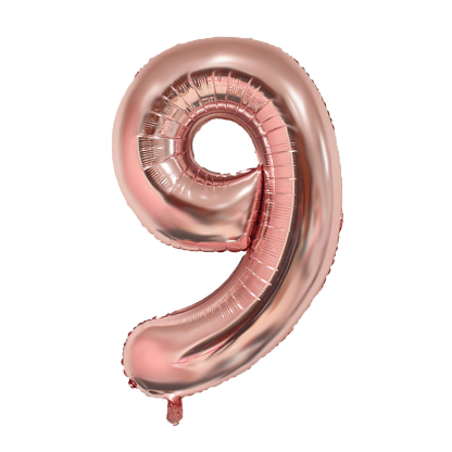 40 Inch [0-9] Number Foil Balloon - Rose Gold | Silver