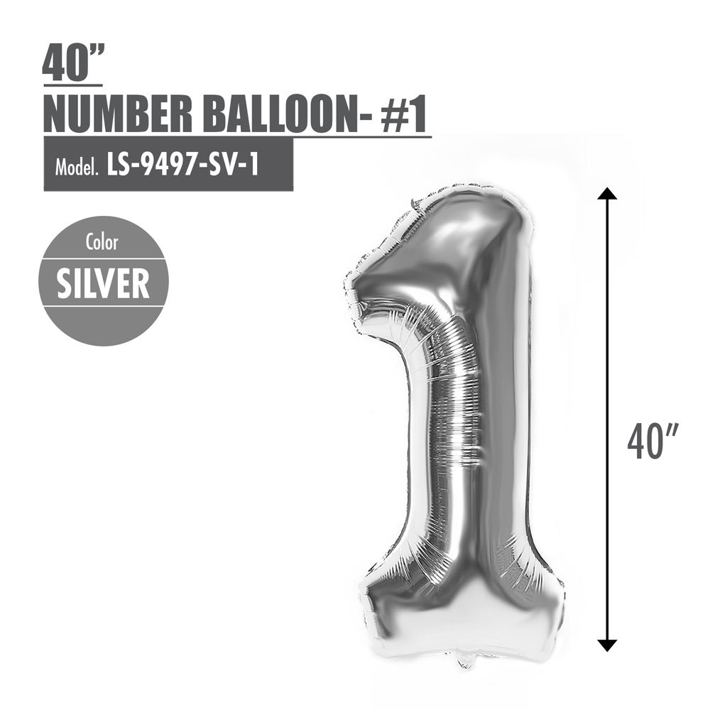 HOUZE - 40 Inch [0-9] Number Foil Balloon - Rose Gold | Silver
