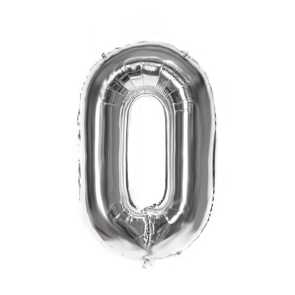 40 Inch [0-9] Number Foil Balloon - Rose Gold | Silver