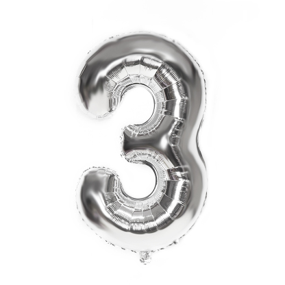 40 Inch [0-9] Number Foil Balloon - Rose Gold | Silver