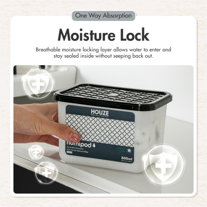 HOUZE - HUMIPOD 'Refillable Box' Activated Charcoal Dehumidifier