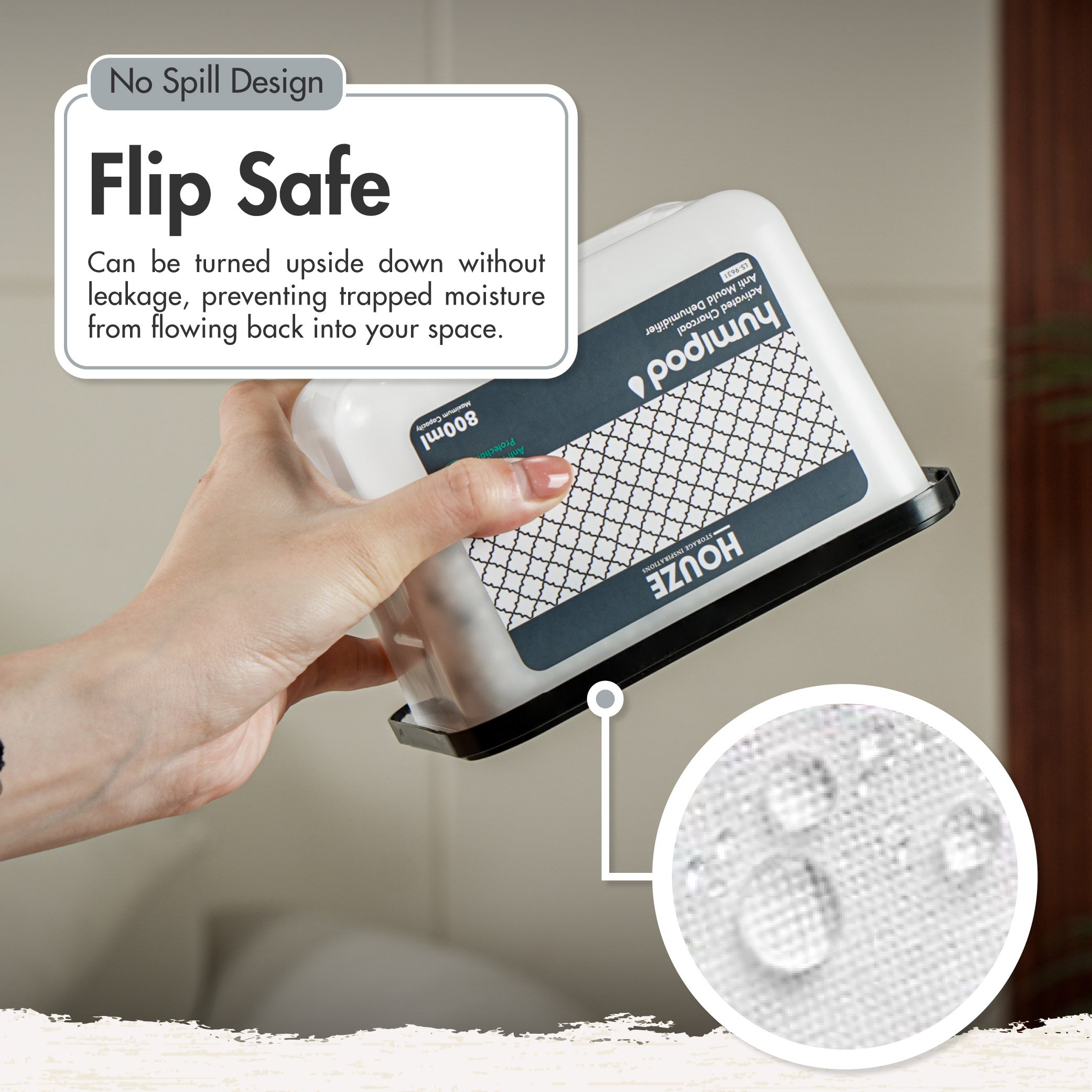 HOUZE - HUMIPOD 'Refillable Box' Activated Charcoal Dehumidifier