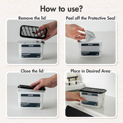 HOUZE - HUMIPOD 'Refillable Box' Activated Charcoal Dehumidifier