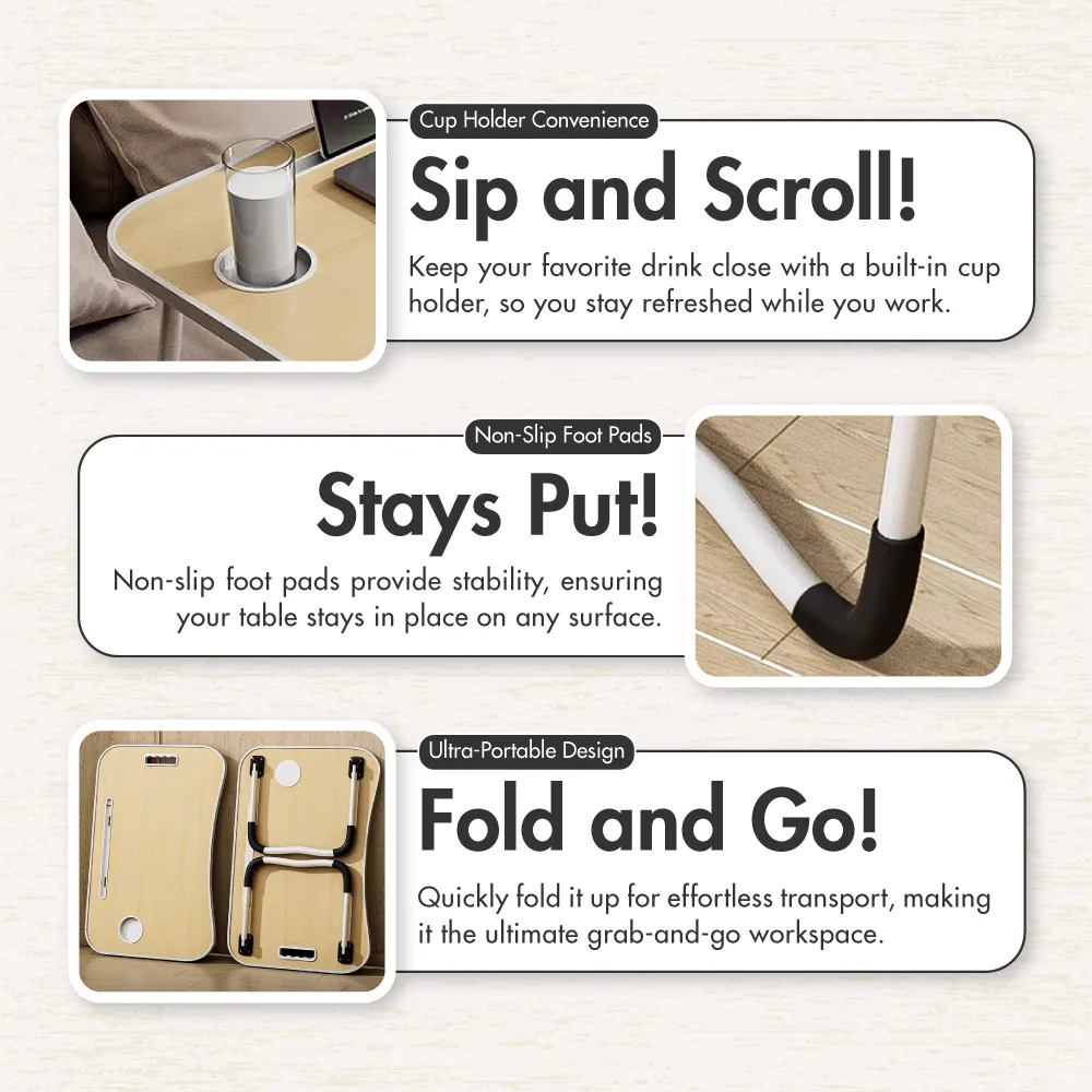 HOUZE - 'Pocket|Couch' Desk Adjustable Laptop & Working Table