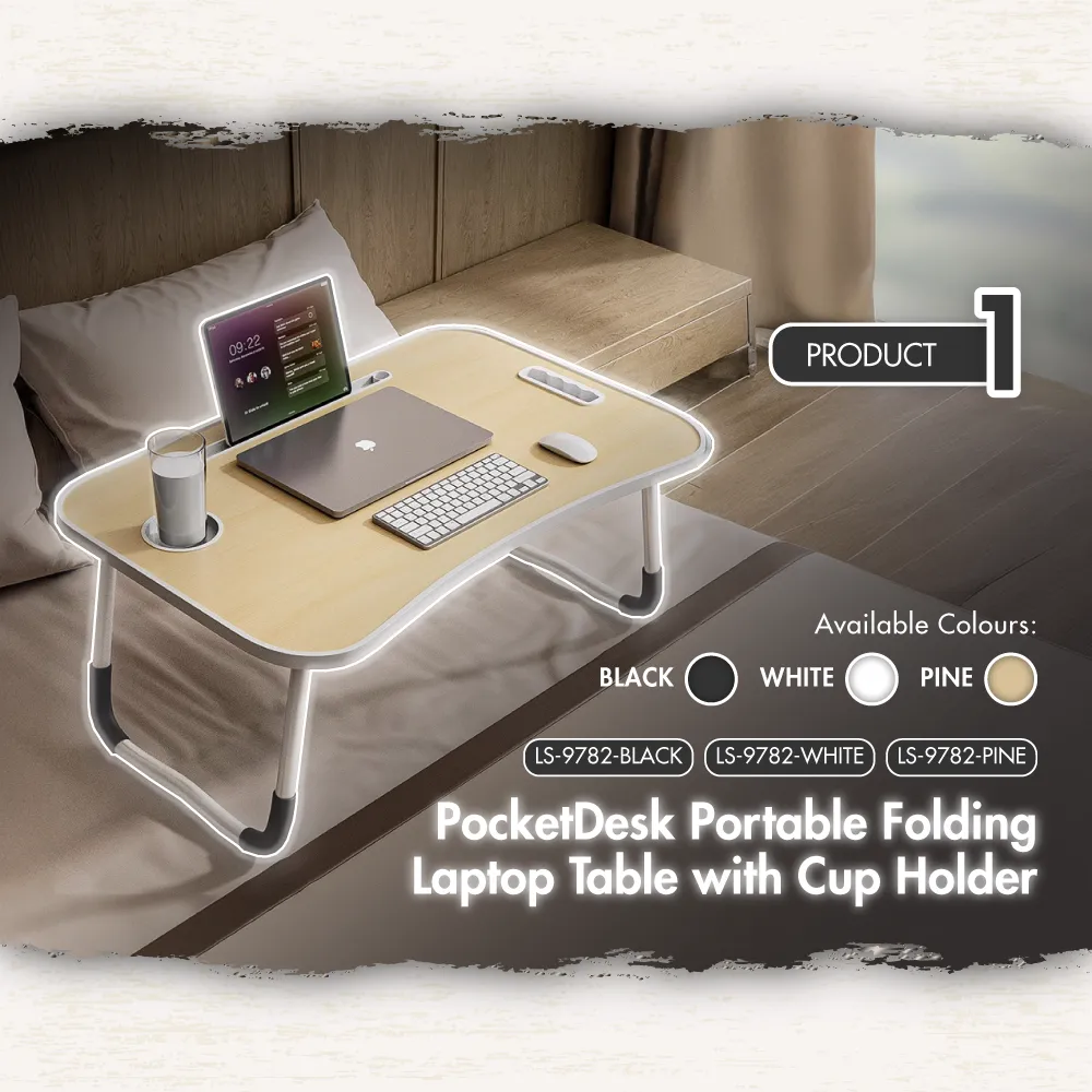 HOUZE - 'Pocket|Couch' Desk Adjustable Laptop & Working Table