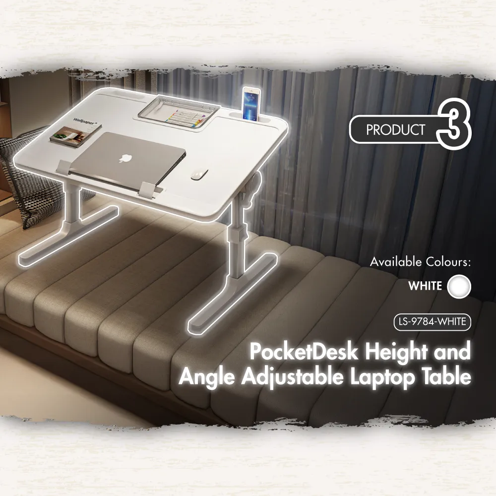 HOUZE - 'Pocket|Couch' Desk Adjustable Laptop & Working Table