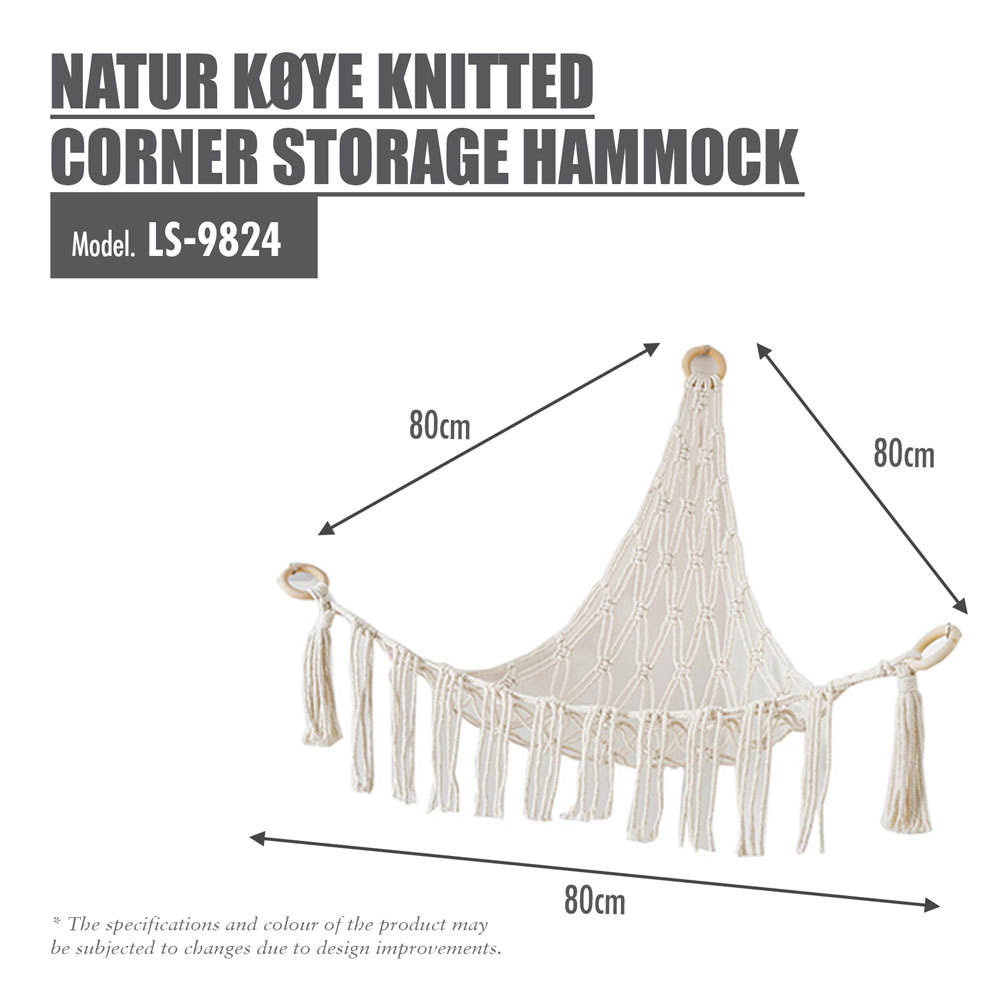 Natur Køye Knitted Corner Storage Hammock