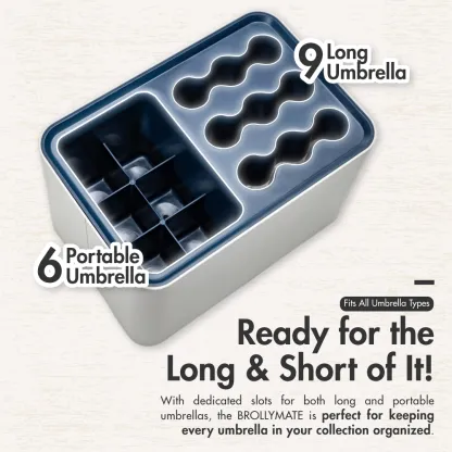 HOUZE - 'BrollyMate' Umbrella Stand Rack with Removable Drip Tray