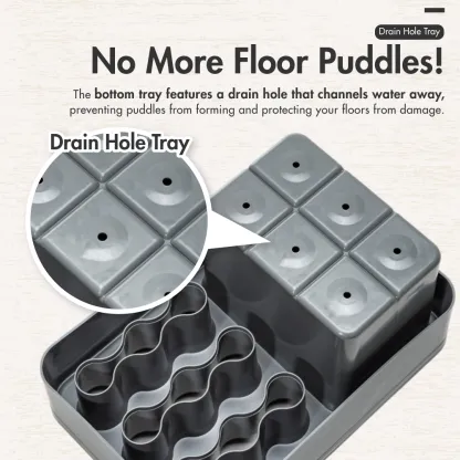 HOUZE - 'BrollyMate' Umbrella Stand Rack with Removable Drip Tray