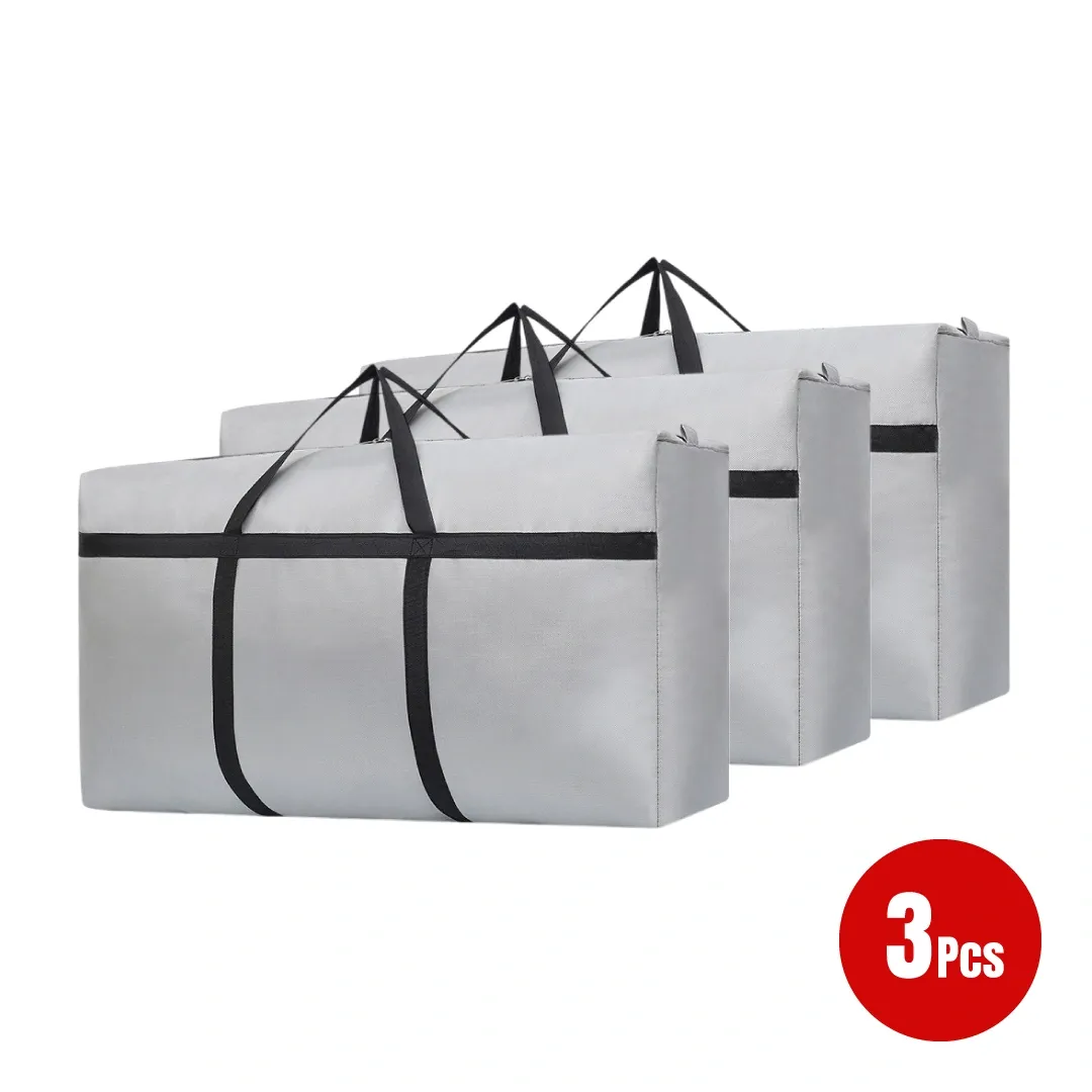 HOUZE - SPACE CANVAS Extra Large Foldable Canvas House Moving Travel Bag (3 Sizes & 3 Colours) - 40L|125L180L & Grey|Black|Blue