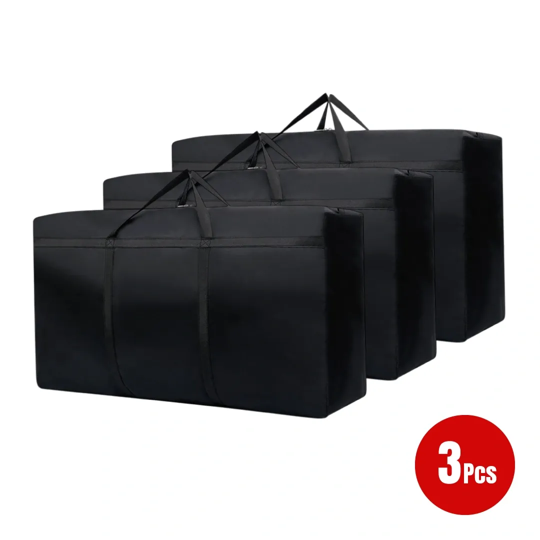 HOUZE - SPACE CANVAS Extra Large Foldable Canvas House Moving Travel Bag (3 Sizes & 3 Colours) - 40L|125L180L & Grey|Black|Blue
