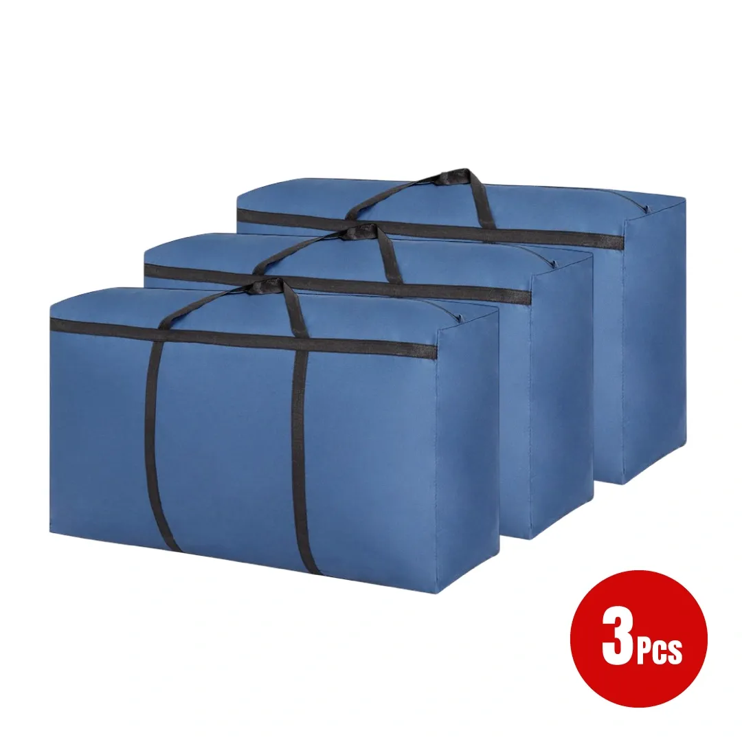 HOUZE - SPACE CANVAS Extra Large Foldable Canvas House Moving Travel Bag (3 Sizes & 3 Colours) - 40L|125L180L & Grey|Black|Blue