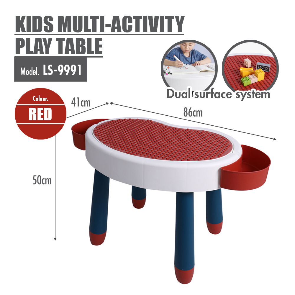 TOCAR Kids Multi-Activity Play Table (Red)