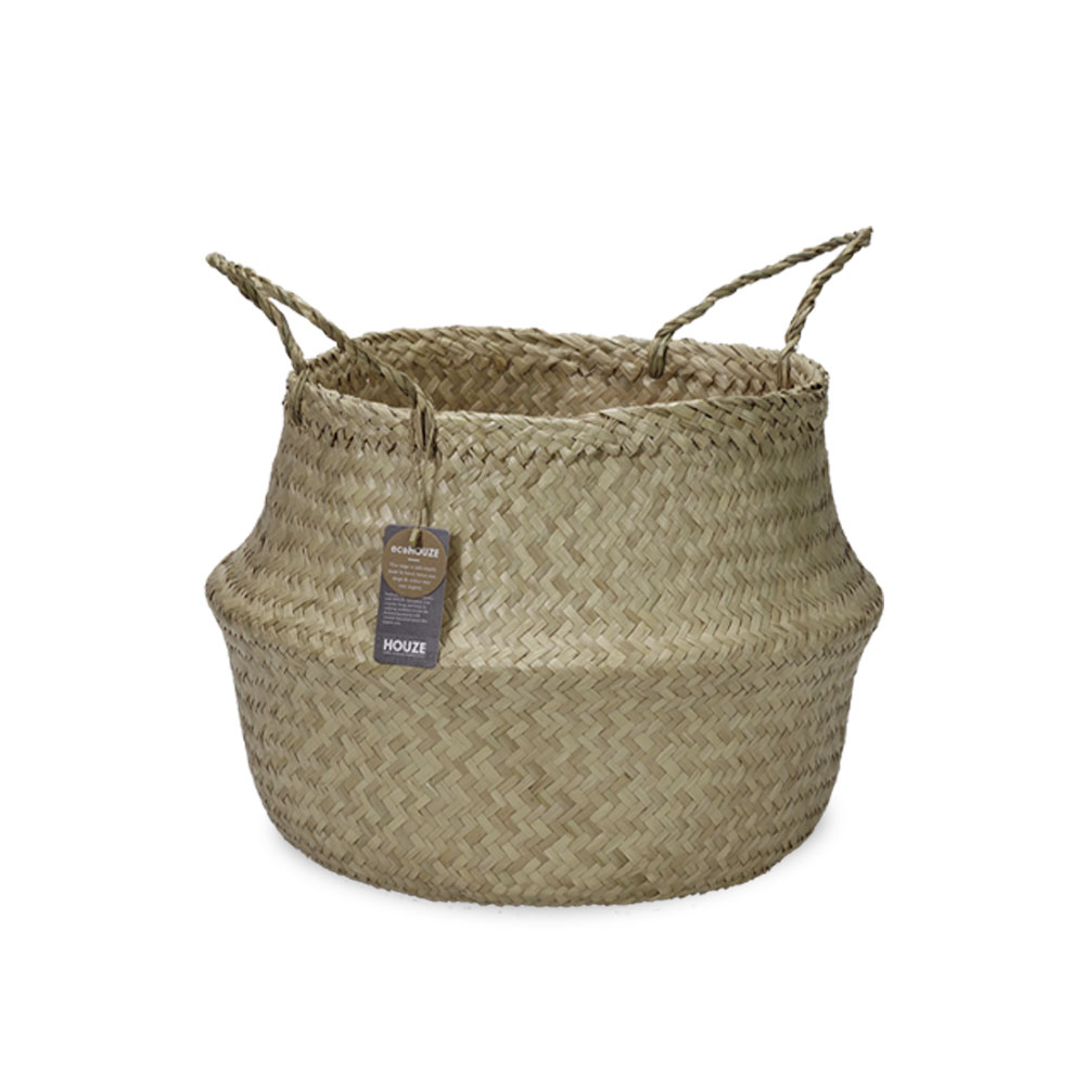 ecoHOUZE Seagrass Plant Basket With Handles - Natural
