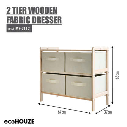 ecoHOUZE 2 Tier Wooden Fabric Dresser