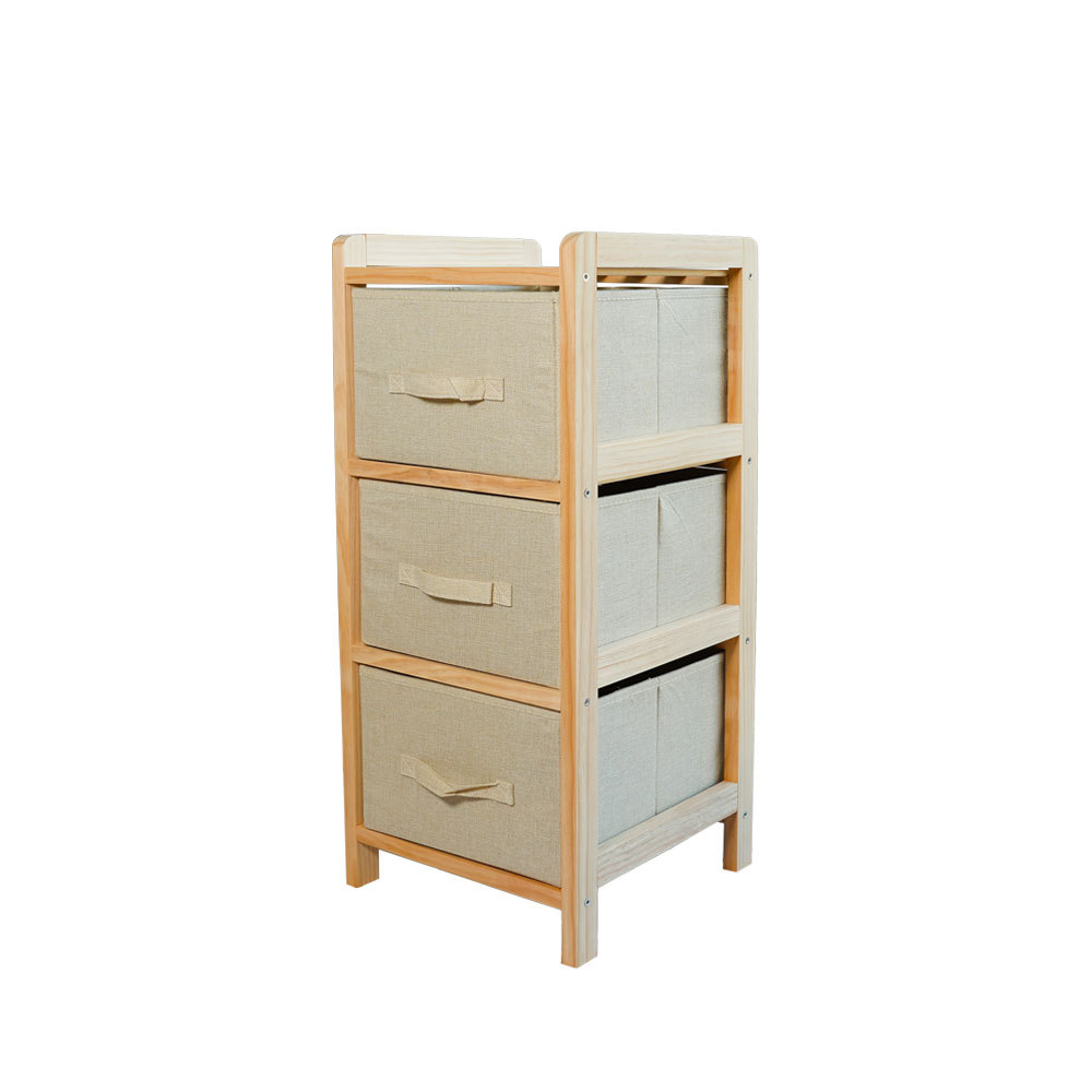 ecoHOUZE 3 Tier Wooden Fabric Dresser