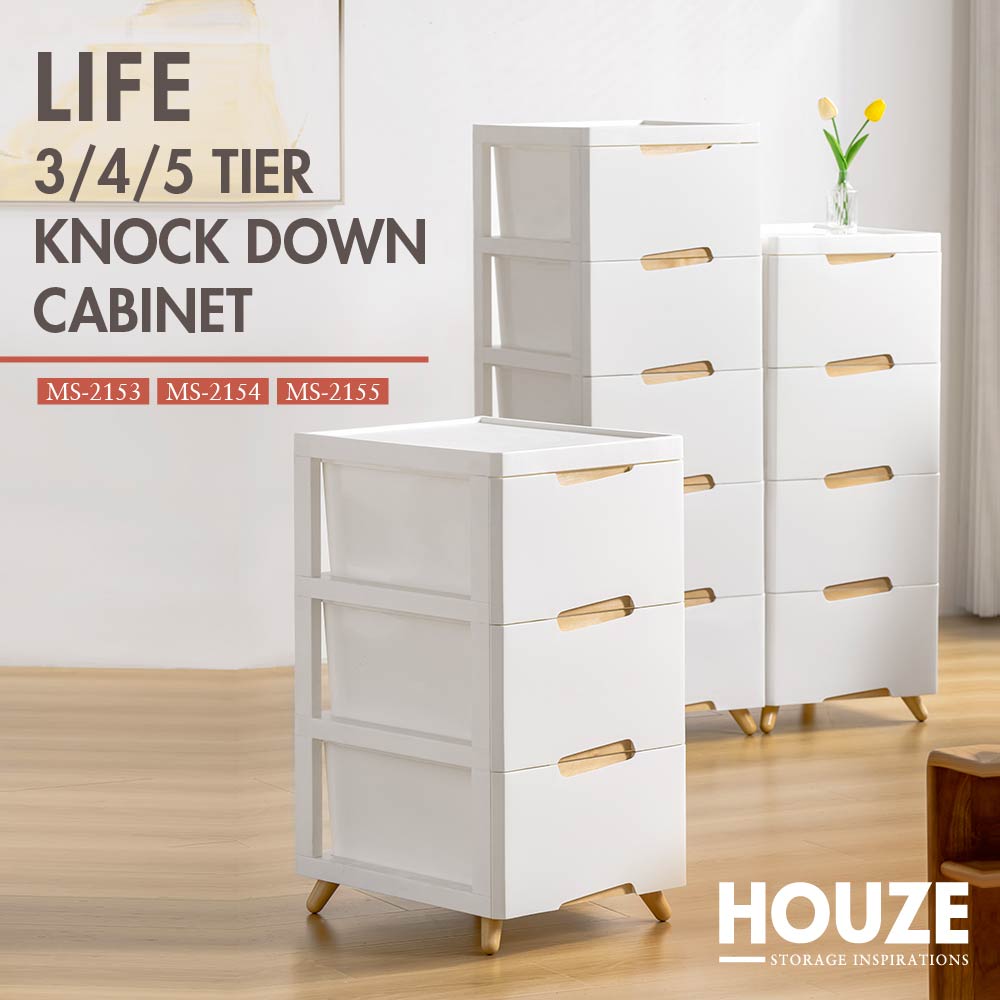 HOUZE - LIFE 3/4/5 Tier Knock Down Cabinet