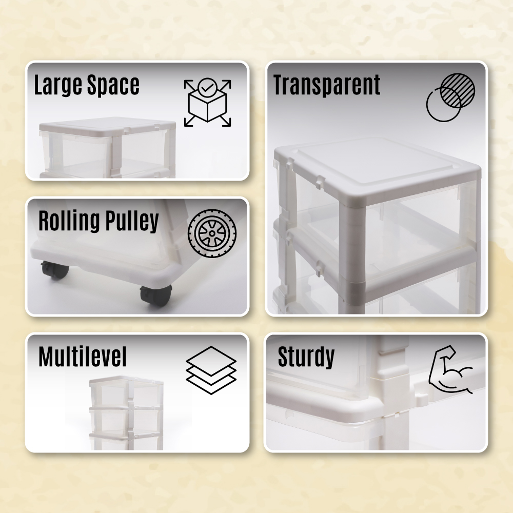 3 & 5 Tier 55L & 90L Knock Down Cabinet (Clear)